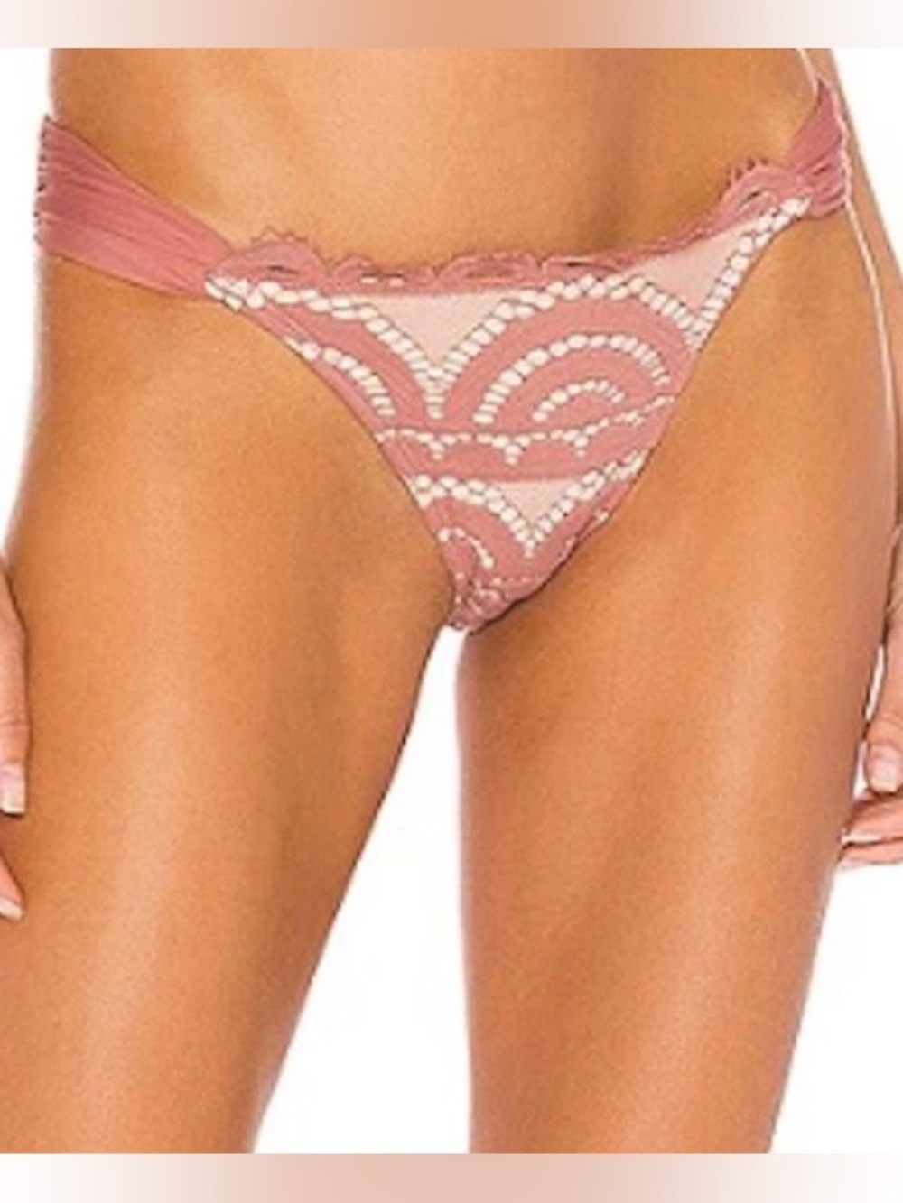 New PQ Swim Pily Q Lace Fanned Teeny Dusty Rose small